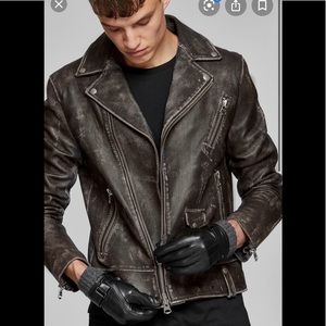 Mackage Magnus hooded grey leather jacket